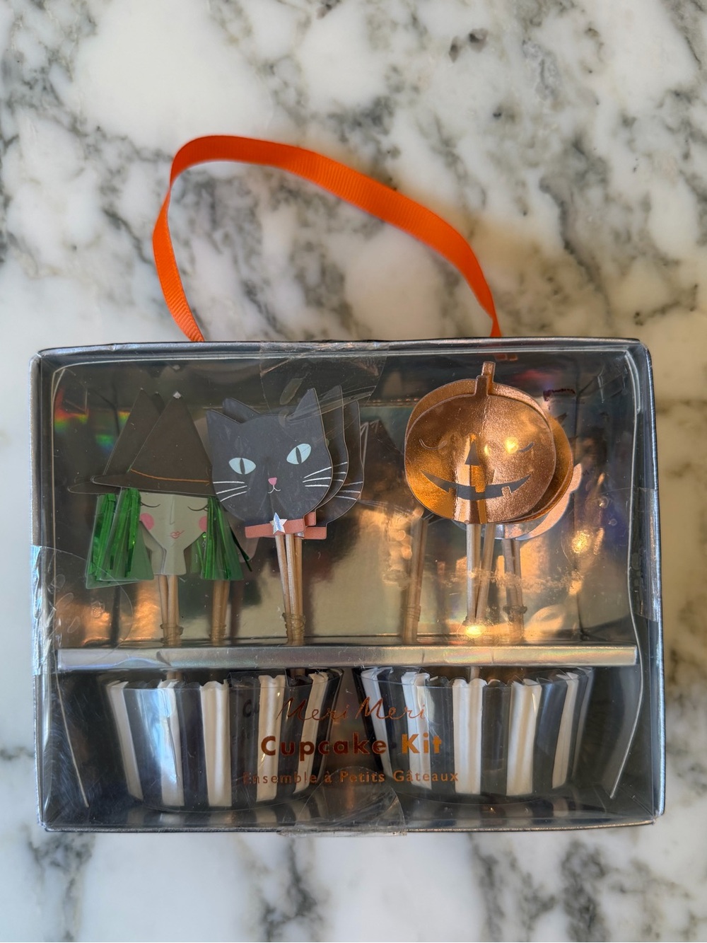 Meri Meri Halloween Cupcake Kit 24 Toppers Liners Vintage Witch Cat Pumpkin NWT